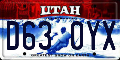 UT license plate D630YX