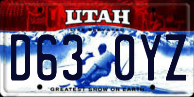 UT license plate D630YZ