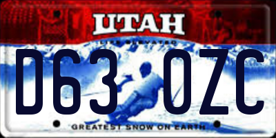 UT license plate D630ZC