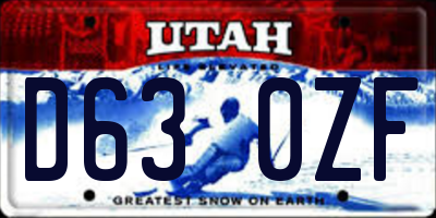 UT license plate D630ZF