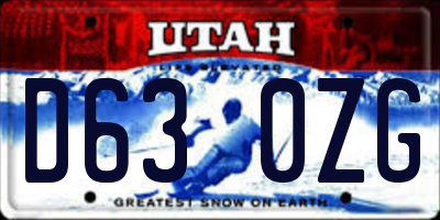 UT license plate D630ZG