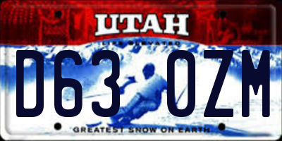 UT license plate D630ZM