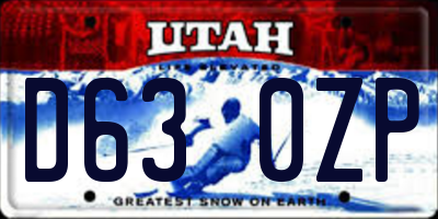 UT license plate D630ZP