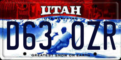 UT license plate D630ZR