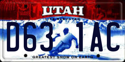 UT license plate D631AC