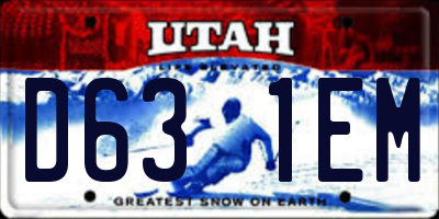 UT license plate D631EM