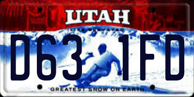 UT license plate D631FD