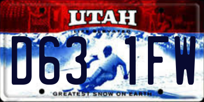 UT license plate D631FW