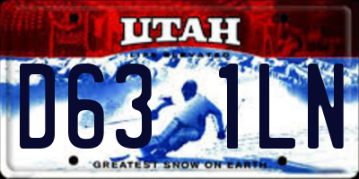 UT license plate D631LN