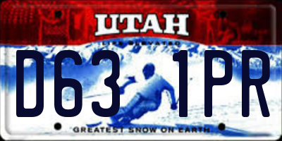 UT license plate D631PR