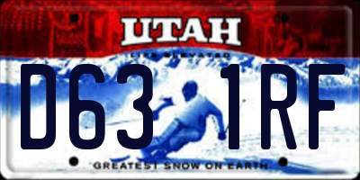 UT license plate D631RF