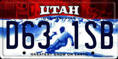 UT license plate D631SB