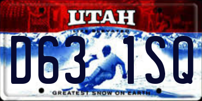 UT license plate D631SQ