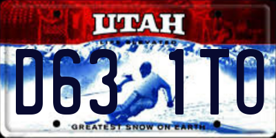 UT license plate D631TO