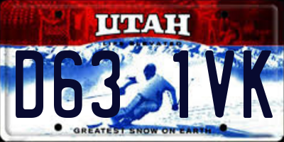 UT license plate D631VK