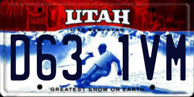 UT license plate D631VM