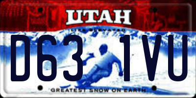 UT license plate D631VU