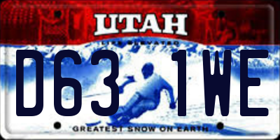 UT license plate D631WE