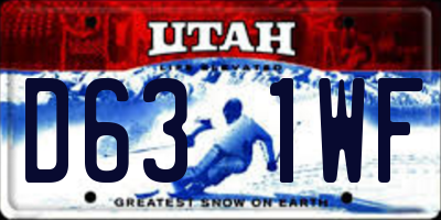 UT license plate D631WF