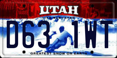 UT license plate D631WT