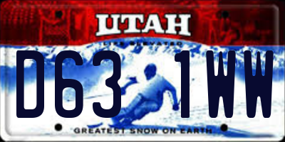 UT license plate D631WW