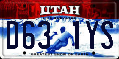 UT license plate D631YS