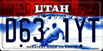 UT license plate D631YT