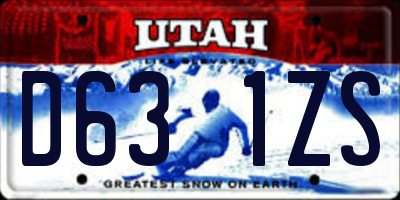 UT license plate D631ZS