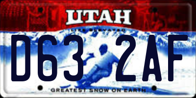 UT license plate D632AF