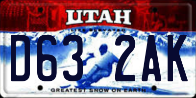 UT license plate D632AK