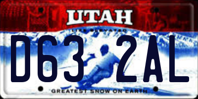 UT license plate D632AL