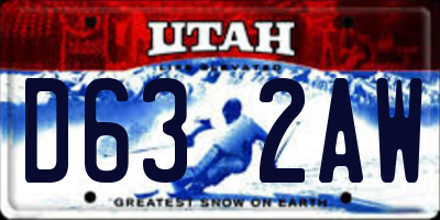 UT license plate D632AW