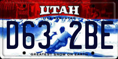 UT license plate D632BE