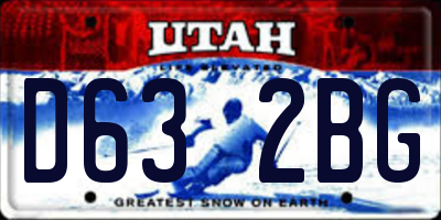 UT license plate D632BG