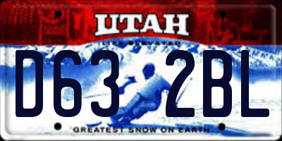 UT license plate D632BL