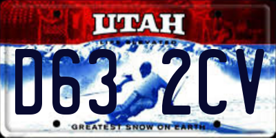 UT license plate D632CV