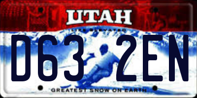 UT license plate D632EN