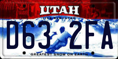 UT license plate D632FA