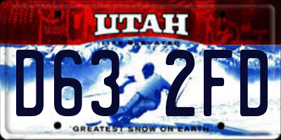 UT license plate D632FD