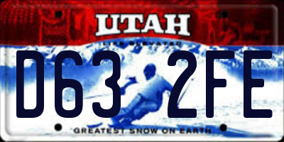 UT license plate D632FE