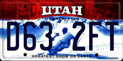 UT license plate D632FT