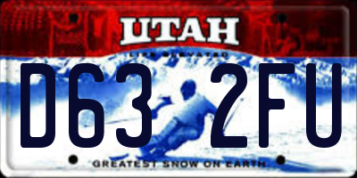 UT license plate D632FU