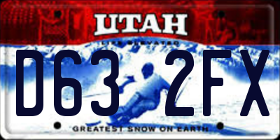 UT license plate D632FX