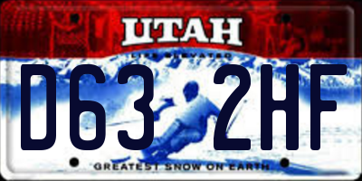 UT license plate D632HF