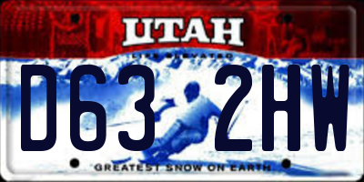 UT license plate D632HW