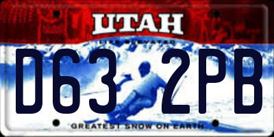UT license plate D632PB