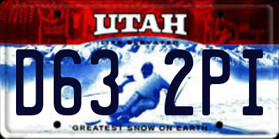 UT license plate D632PI