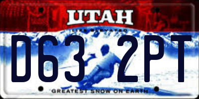UT license plate D632PT