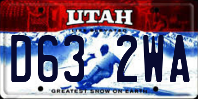 UT license plate D632WA