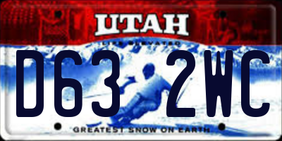 UT license plate D632WC